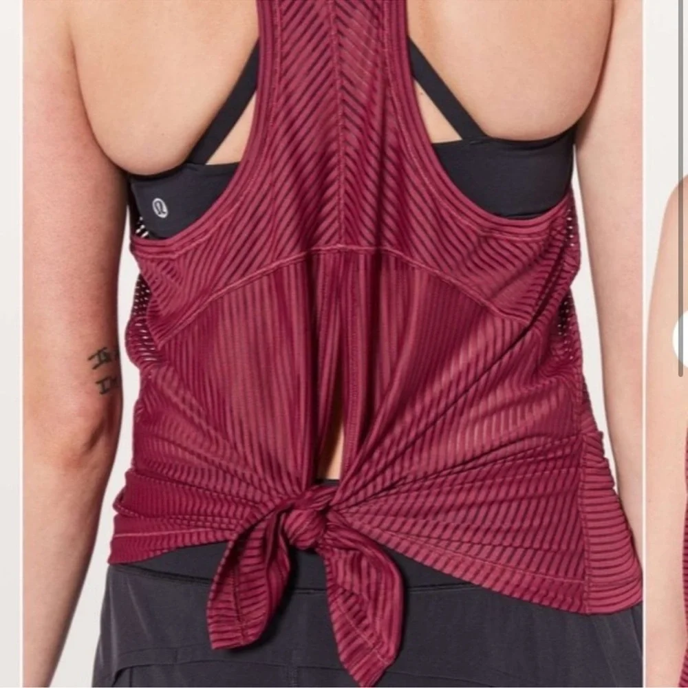Lululemon Miles Ahead Tank Ruby‎ Wine Red 4